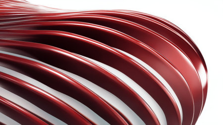 This image features a close-up view of smooth red shapes displaying a dynamic flow and texture, perfect for use in contemporary design and artistic projects.の素材