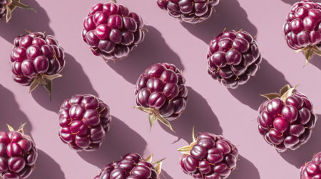 A stunning arrangement of fresh raspberries on a soft pink background emphasizes their vibrant color and natural texture, perfect for culinary and lifestyle photography.の素材