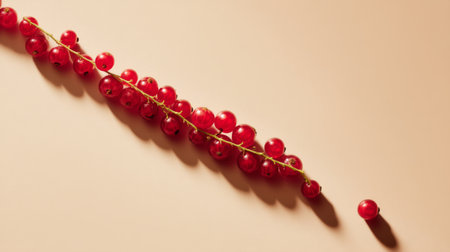 A captivating arrangement of fresh red berries on a soft background, showcasing their vibrant color and glossy texture. Ideal for food and health projects.の素材