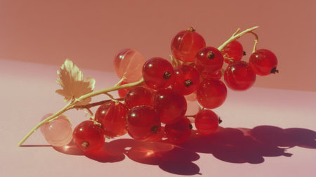 Experience the beauty of fresh red berries arranged on a soft pink background. This vibrant still life showcases the juicy texture and natural allure of fruit, perfect for food enthusiasts.の素材