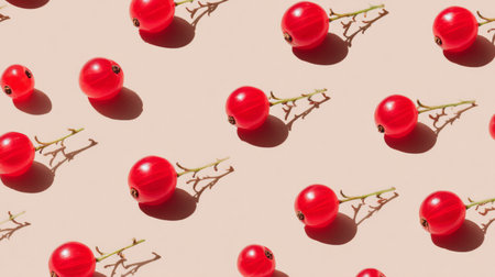 A visually engaging image of fresh red berries on a soft surface, showcasing their vibrant color and natural shadows, perfect for food and lifestyle themes.の素材