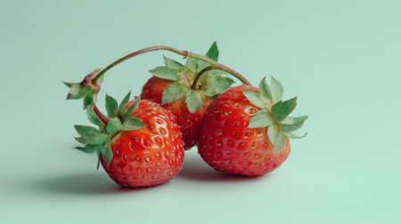 Experience the vibrant allure of fresh strawberries, perfect for adding color and flavor to summer dishes, desserts, and wellness-focused meals in a refreshing setting.の素材