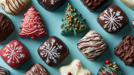 Discover an array of beautifully designed chocolate treats perfect for the holiday season. These festive confections offer a delightful touch to any celebration or gift.の素材
