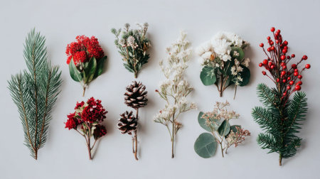 A stunning assortment of seasonal foliage and flowers, showcasing vibrant colors and textures ideal for decoration, crafting, or photography projects in any setting.の素材