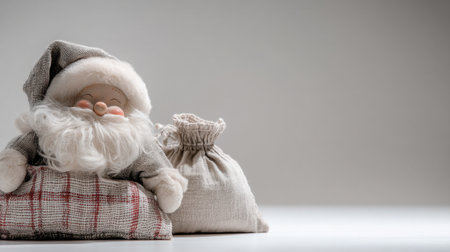 This delightful Santa doll featuring a soft exterior and plush details brings warmth to holiday settings. Perfect for seasonal decorations and cheerful gifting.の素材