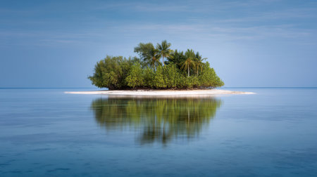 Discover a peaceful tropical island surrounded by crystal clear waters and lush greenery, offering an idyllic escape perfect for relaxation and exploration.の素材