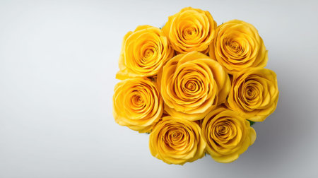 This image showcases an exquisite arrangement of vibrant yellow roses, perfect for various decoration purposes or as a thoughtful gift for loved ones.の素材