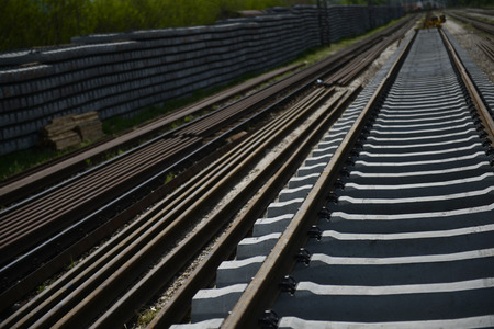 Railway with materials for reconstruction
