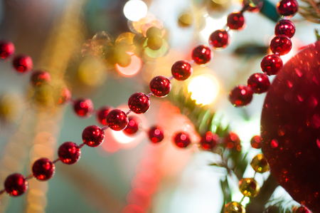 Christmas Tree Decoration background in horizontal frameの写真素材