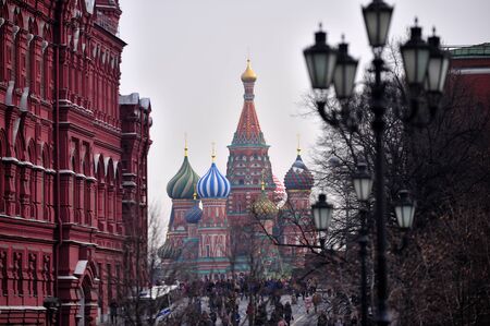 MOSCOW, RUSSIA - MARCH 23, 2014: Red Square and St. Basil's Cathedral in Moscowのeditorial素材