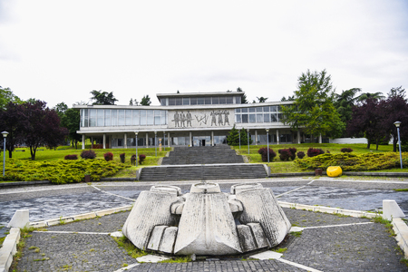BELGRADE, SERBIA - MAY 22, 2019: Exterior view of Museum of Yugoslav History, a public history museum in Belgrade, Serbia. Also known as Museum of 25th of May.のeditorial素材