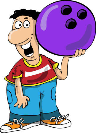 The person plays bowling and holds a sphereのイラスト素材