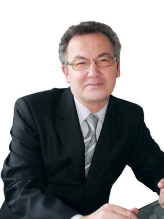 Portrait of successful businessman isolated on white.の写真素材