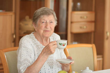 Smiling elderly womanの写真素材