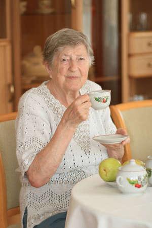 Smiling elderly womanの写真素材