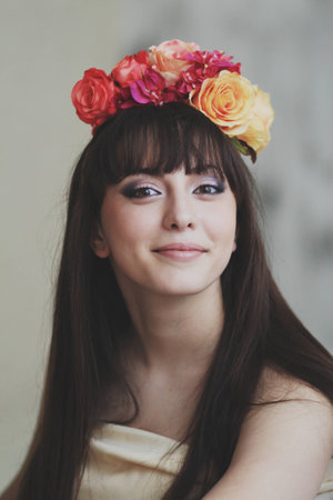 Beautiful flower girlの写真素材