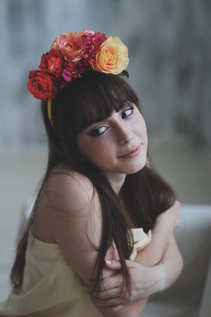 Beautiful flower girlの写真素材