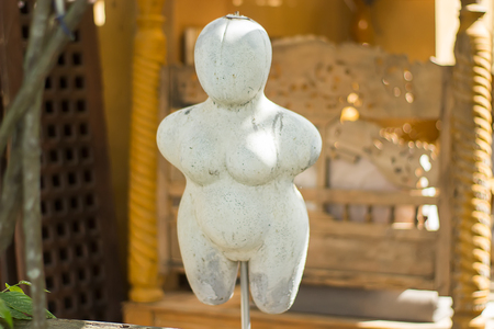 White sculpture of a woman for creativity  of paint or desingの写真素材