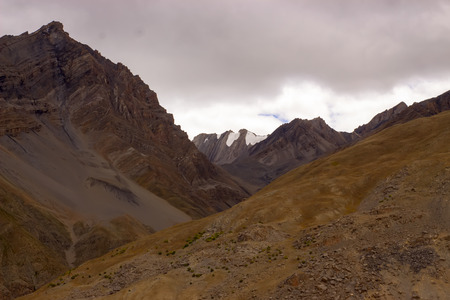 In the mountains you can see the muzzles of animals.の写真素材