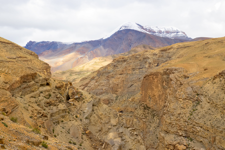 Mysterious sand and stone dunes in the Himalayan mountains. Drought conceptの写真素材