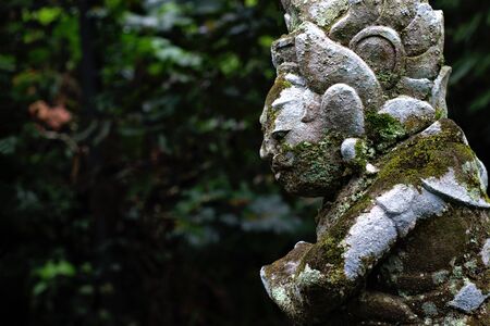 A traditional Balinese woman statue that can be found everywhere on island.の写真素材