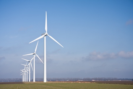 Dutch rural landscape with big windturbines
