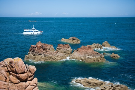 Rocky coast of Brittany in Franceの写真素材