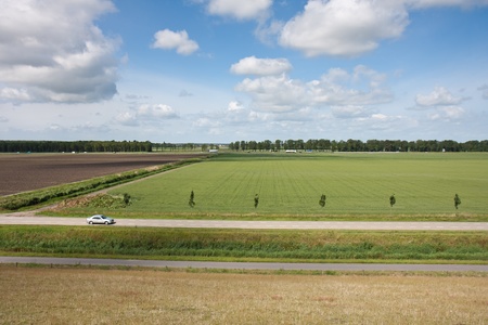 Aerial view of rural landscape in the Netherlandsの写真素材