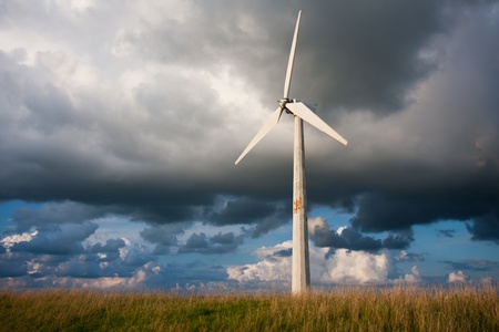 Windturbine with behind it a beautiful Dutch Cloudscape