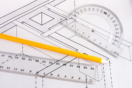 Building plan of wooden beams in a house