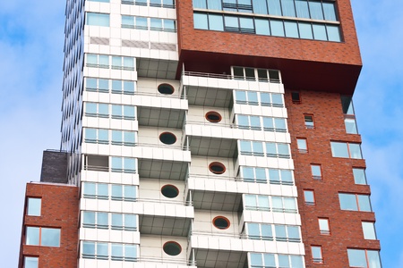 Detail of a modern tower building with flats