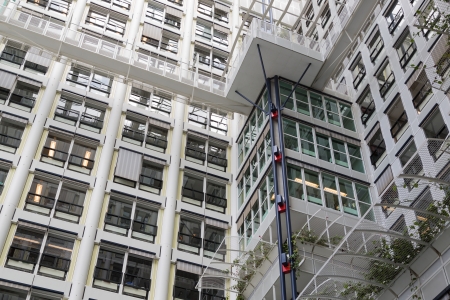 Facade of a modern office buildingの写真素材