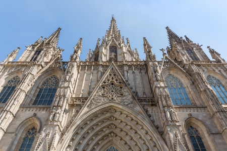 Front view of Barcelona Cathedralの写真素材