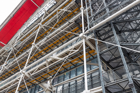 PARIS, FRANCE - MAY 29: Facade of the famous Centre Pompidou on May 29, 2015 in Paris, Franceのeditorial素材