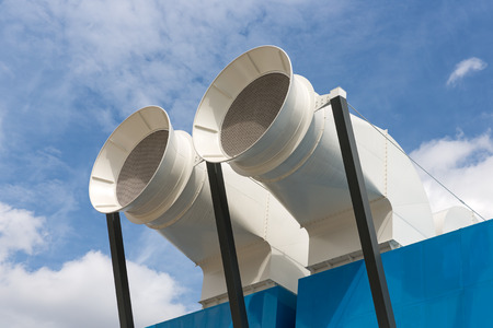 Ventilation shafts of centre Pompidou in Paris, France