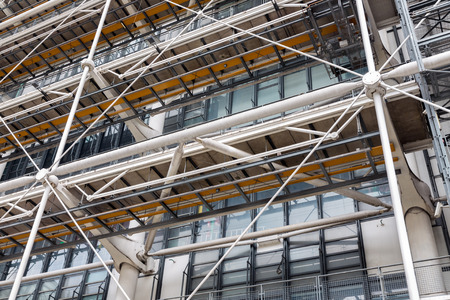 PARIS, FRANCE - MAY 29: Facade of the famous Centre Pompidou on May 29, 2015 in Paris, Franceのeditorial素材