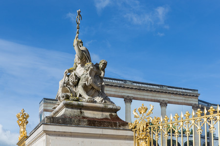 Statue near the entrance of the Palace of Versailles in Paris, Franceのeditorial素材