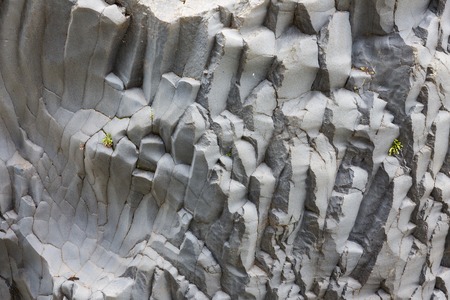 Basalt rock formations at Alcantara gorge on Sicily, Italyの写真素材