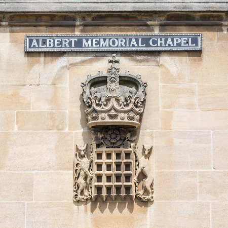 WINDSOR, ENGLAND - JUNE 09, 2017: Memorial tablet of prince Albert memorial chapel at Windsor Castle in Englandのeditorial素材