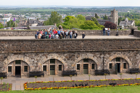 Stirling Castle, Scotland - May 19 2018: Guided tour with unknown group of tourists visiting Stirling Castle in Scotlandのeditorial素材