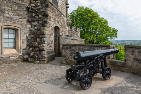 Stirling, Scotland - May 19, 2018: Medieval cannon at fortifications of Stirling Castle, Scotlandのeditorial素材