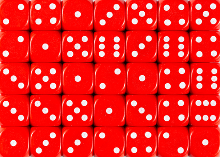 Pattern background of red dices, random orderedの写真素材