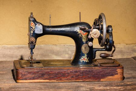 Ootmarsum, The Netherlands - August 18, 2019: Agricultural museum with old Singer sewing machine