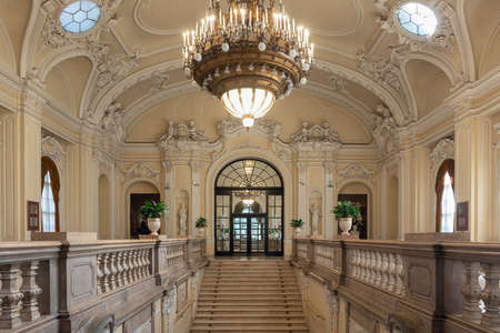 Budapest, Hungary - July 14, 2019: Interior Hungarian Agricultural Museum inside Vajdahunyad castle Budapestのeditorial素材