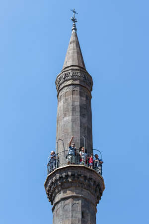 Eger , Hungary - July 08, 2019: Eger Minaret, build bij islamitic Turkish Ottoman in Hungary, Europeのeditorial素材