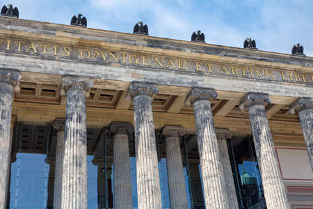 Facade with big iconic pillars Altes Museum in Berlinのeditorial素材