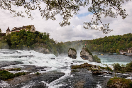 Rhine Falls near Schaffhausen in Switzerlandの写真素材