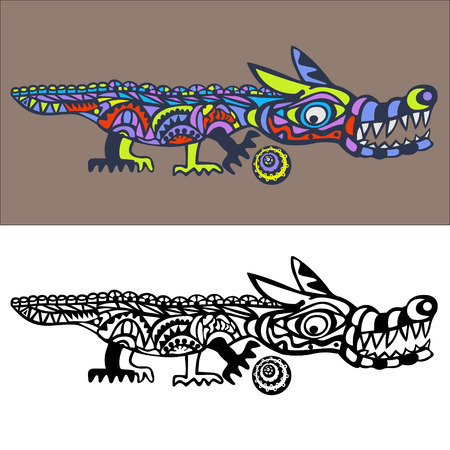 Abstract crocodile. Decor.のイラスト素材