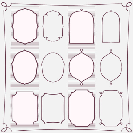 Set of simple decorative frames.のイラスト素材
