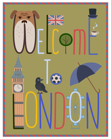 Funny poster. Welcome to london.のイラスト素材